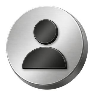 Decorative 3D silver icon representing a user avatar on the FAQ page